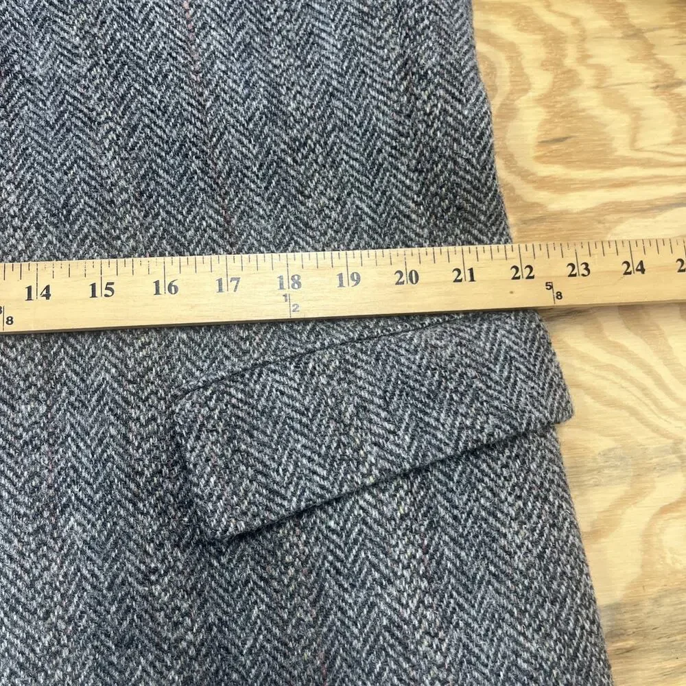 Harris Tweed Mens Herringbone Blazer Jacket 44R Pure Scottish Wool Unstructured